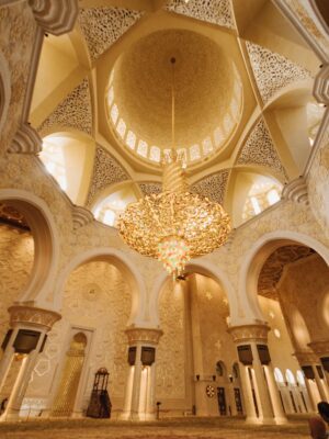 Interior of Sheikh Zayed Grand Mosque in Abu Dhabi